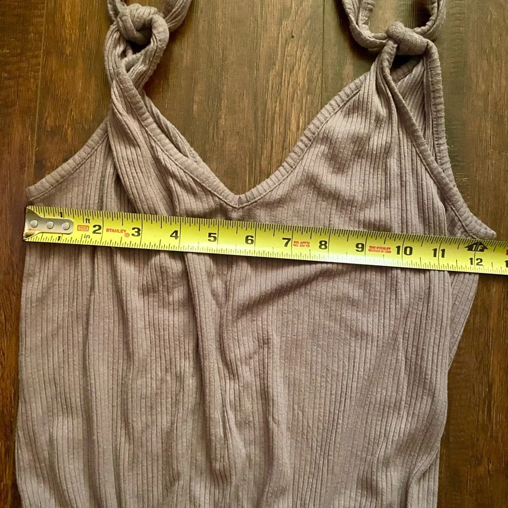 Lulu's Soft Tan Ribbed Jumpsuit - Picture 2 of 9